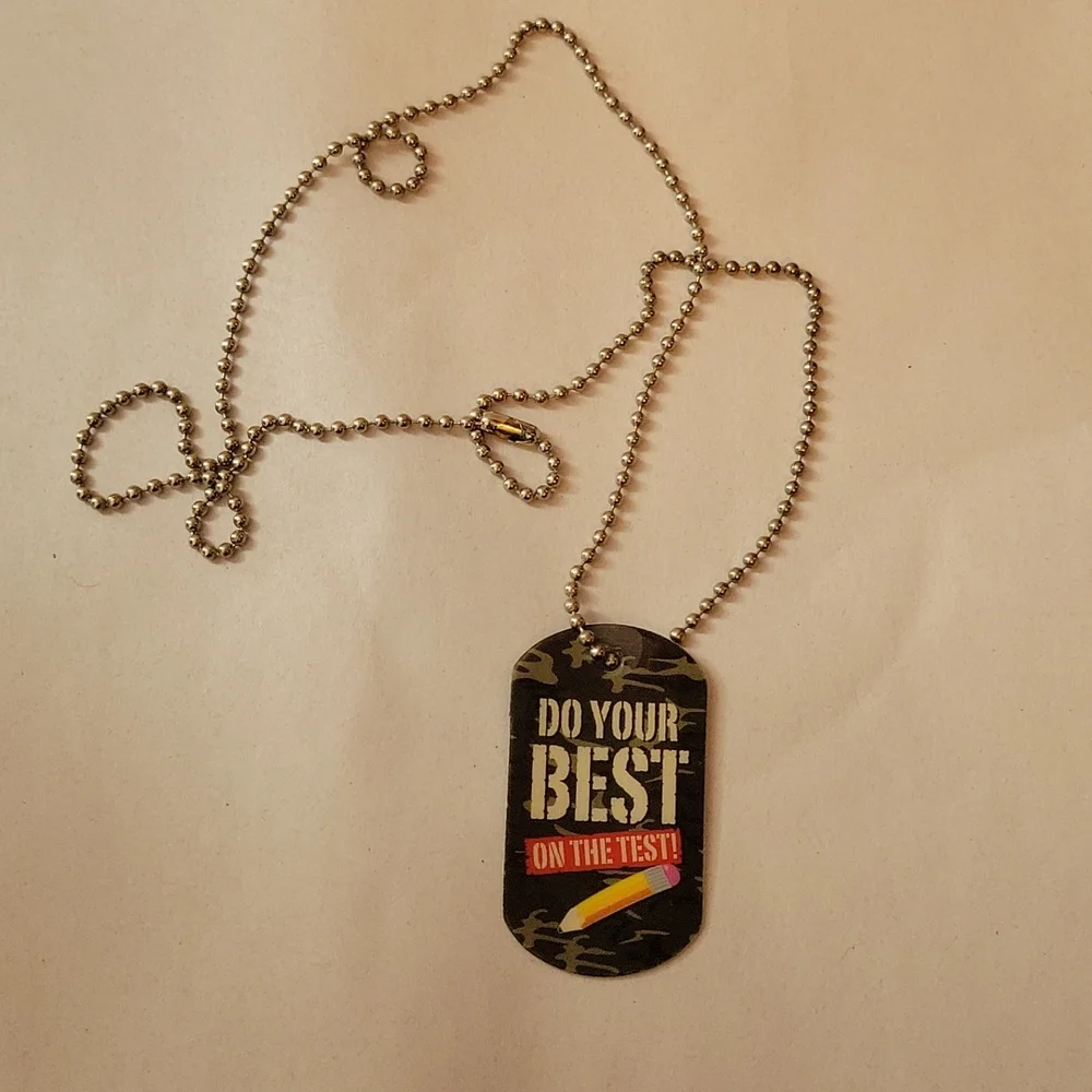 Do Your Best on the Test Dog Tag Necklace